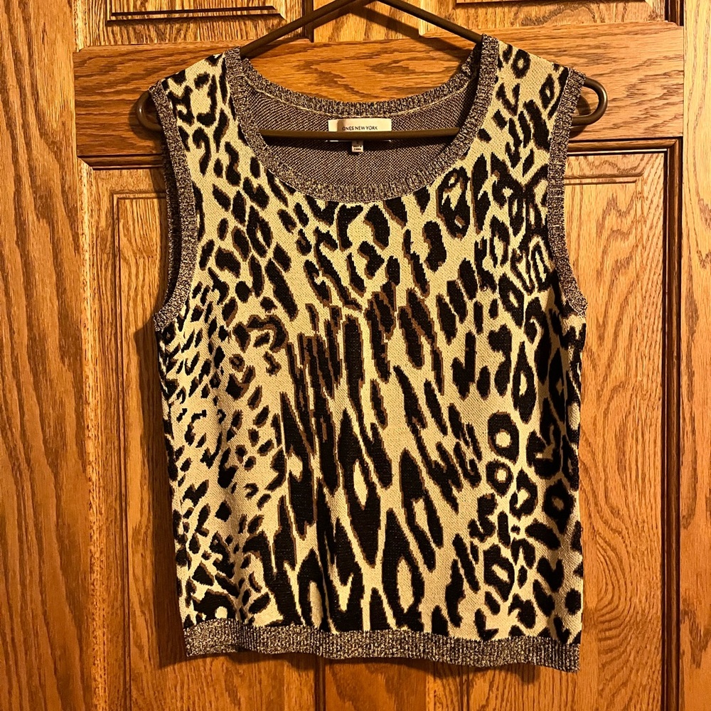 Jones New York Cheetah/Leopard Print Tank Y2K